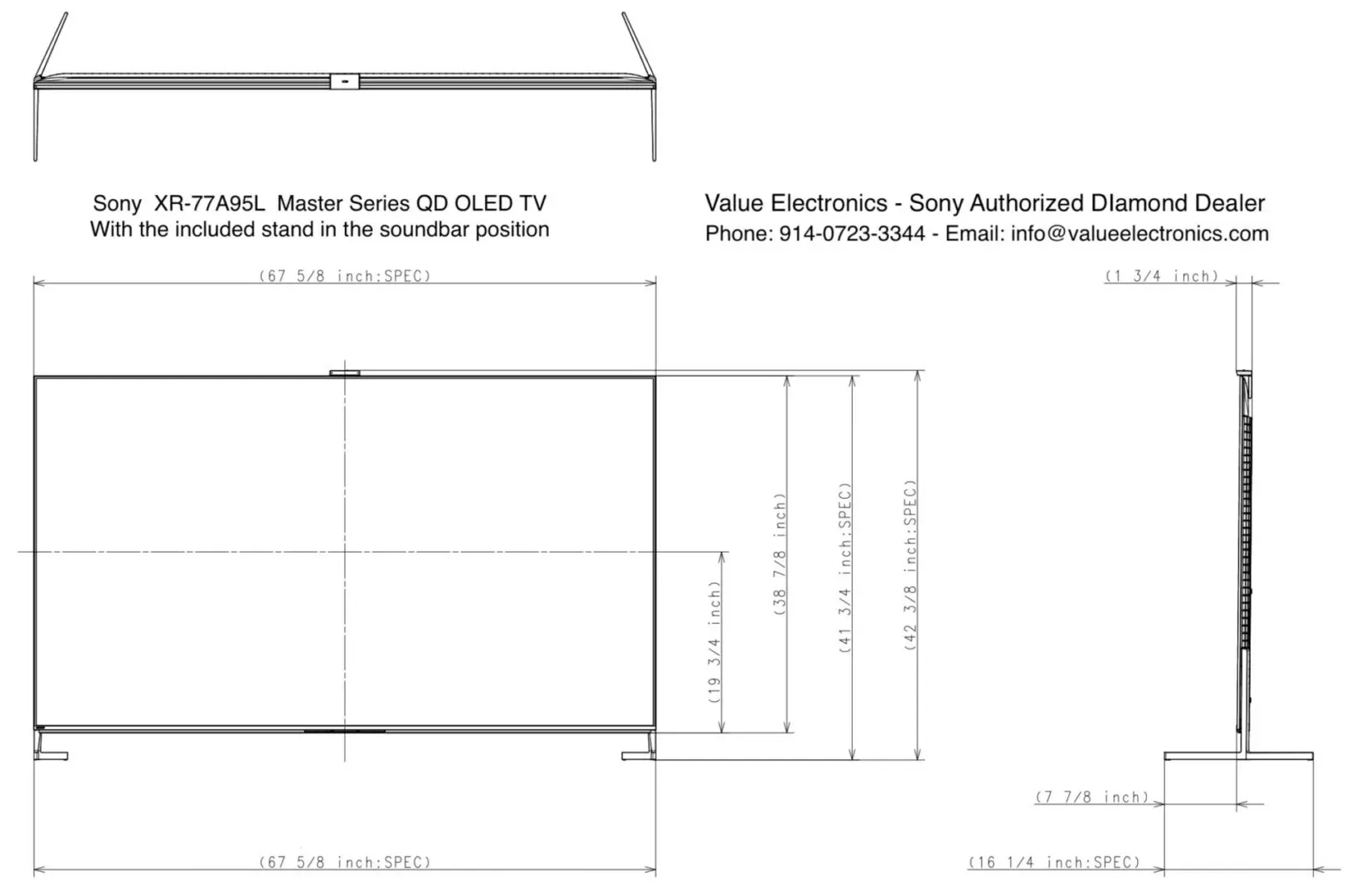  Sony QD-OLED 77 inch BRAVIA XR A95L Series 4K Ultra HD TV:  Smart Google TV with Dolby Vision HDR and Exclusive Gaming Features for The  Playstation® 5 XR77A95L- 2023 Model,Black 