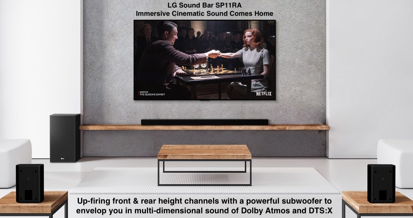 LG 7.1.4 Channel High-Res Audio Sound Bar with Dolby Atmos, Surround  Speakers and Google Assistant Built-in 