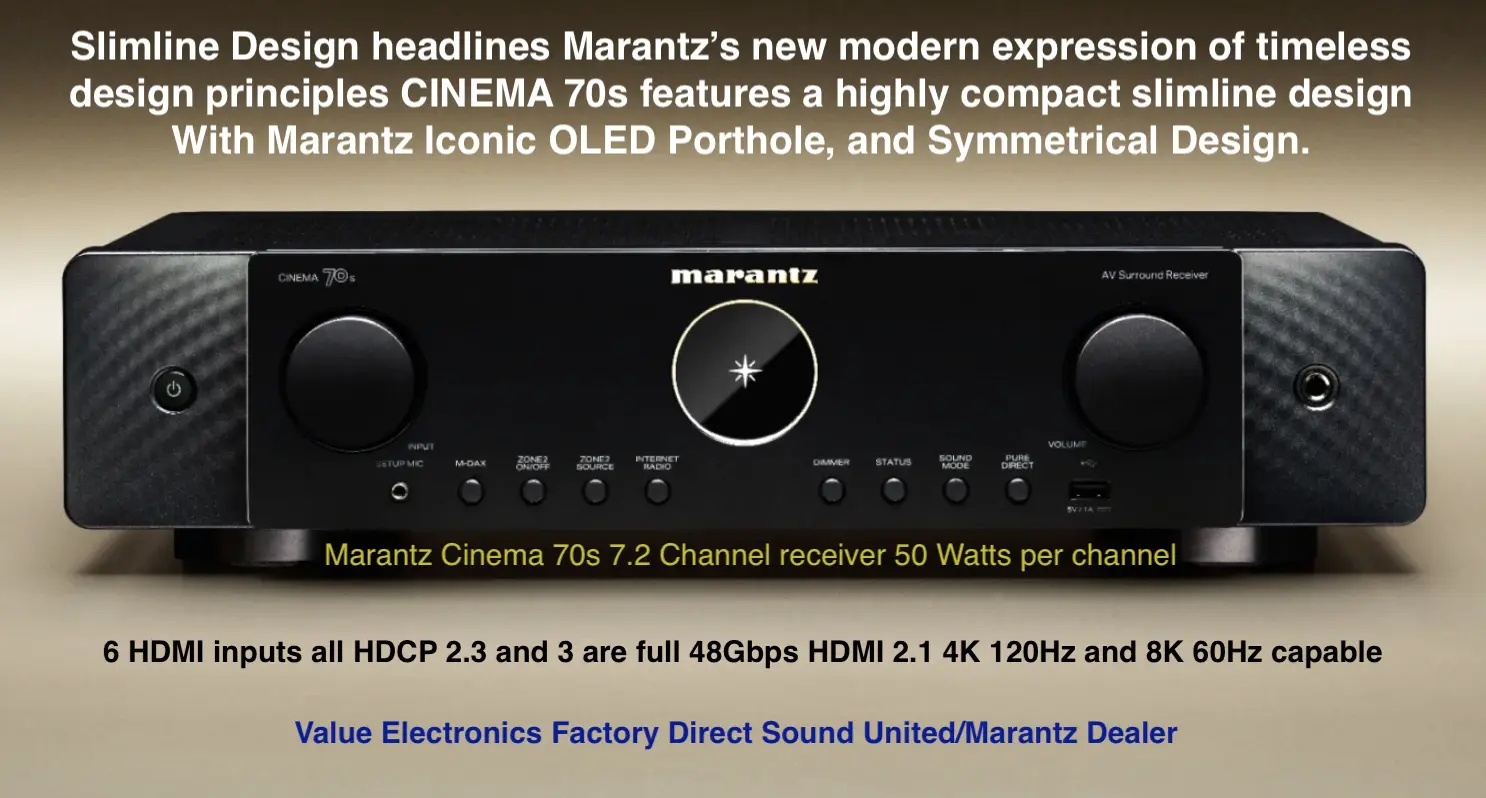 Marantz CINEMA 70s 7.2 ch. - Value Electronics | AV-Receiver
