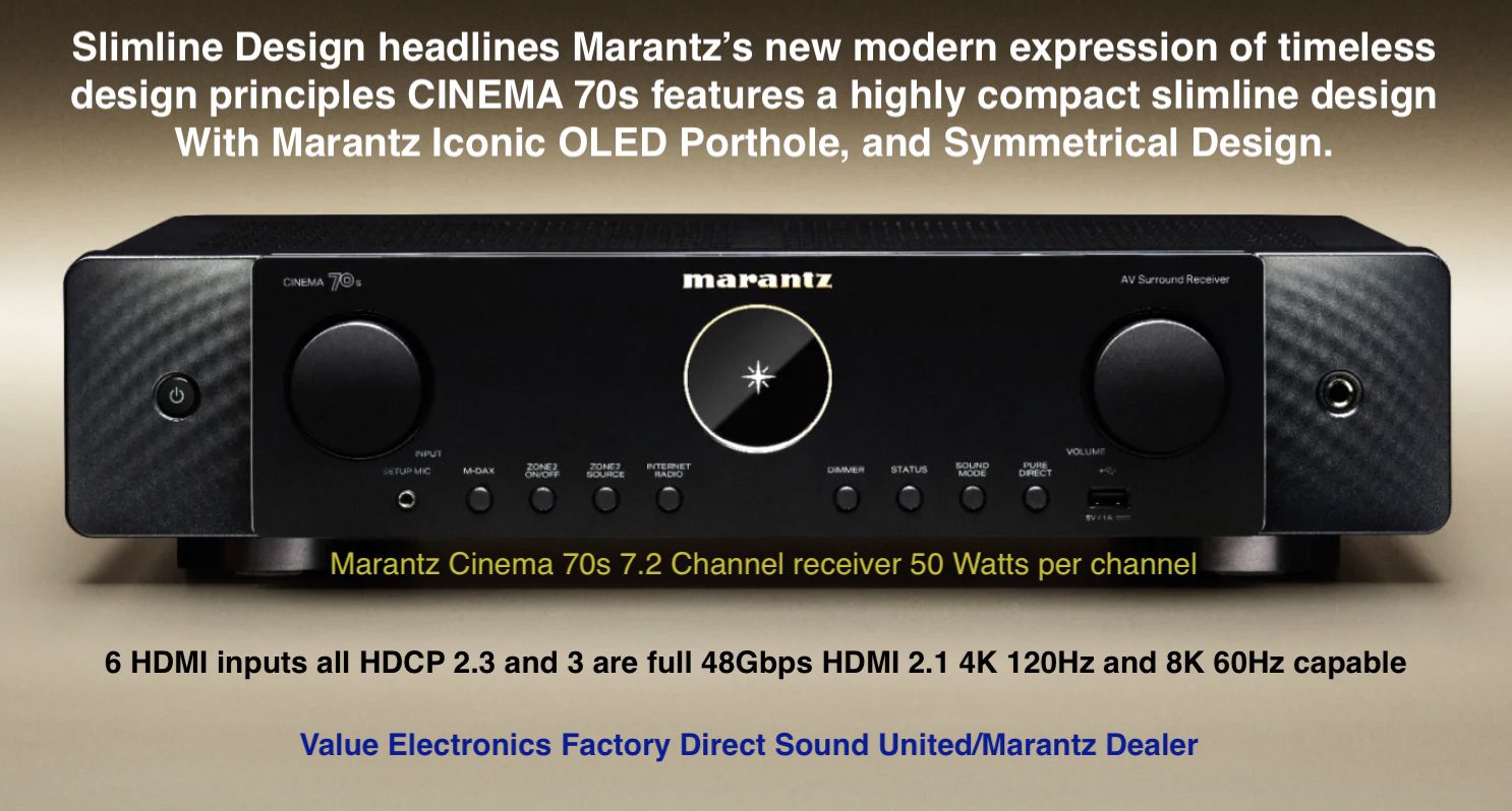 Marantz CINEMA 70s 7.2 ch. - Value Electronics | AV-Receiver