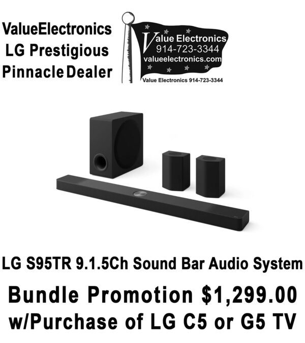 LG S95TR Soundbar 9.1.5 Ch. Wireless Dolby Atmos/DTS:X w/Rear Speakers & Sub